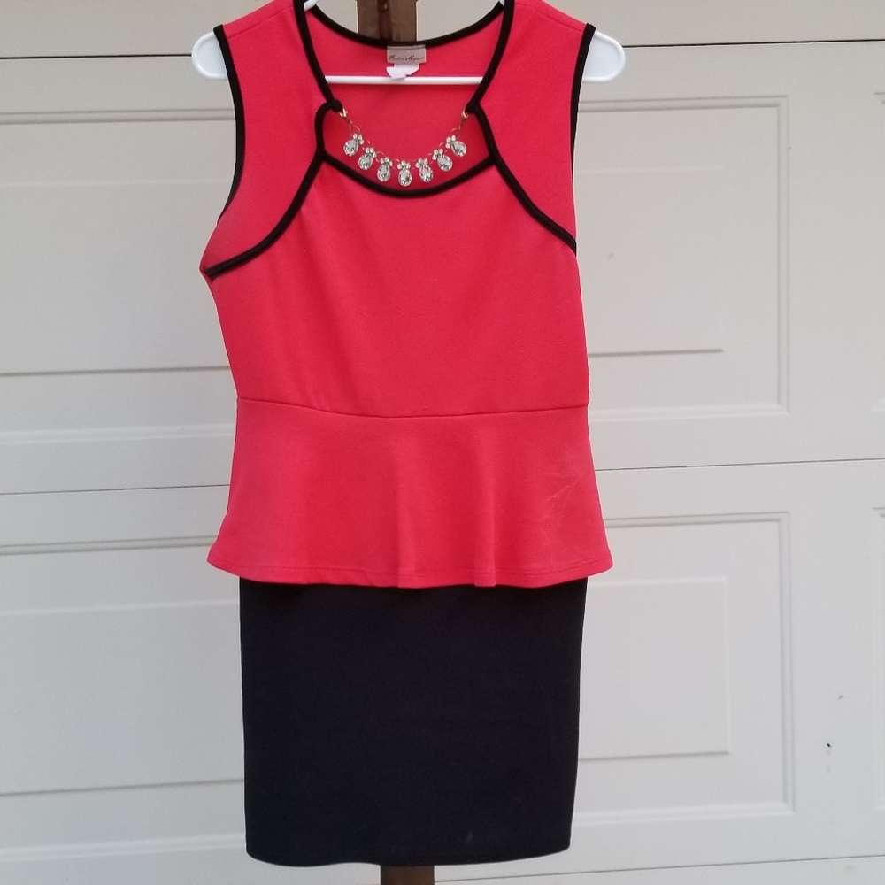 Peplum collar dress